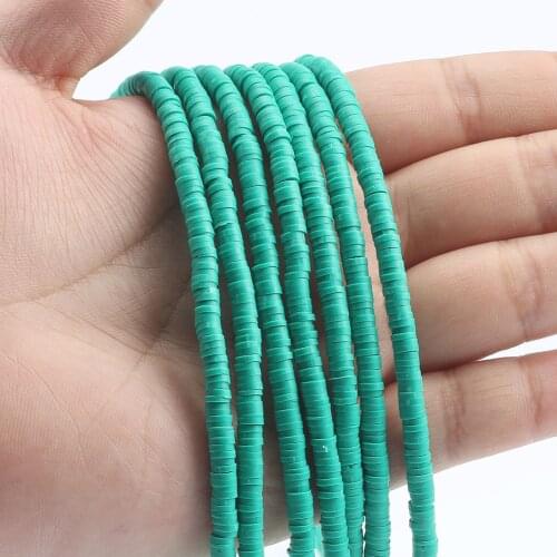 4mm/6mm Round Flat Polymer Clay Beads Green Chip Disk Rondelle Loose Spacer Beads For DIY Jewelry Making Bracelet Necklace 15