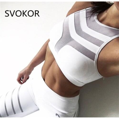 SVOKOR Bras Women For Fitness Polyester Sexy Mesh Patchwork Clothing Fast drying Breathable Workout Girl Bras