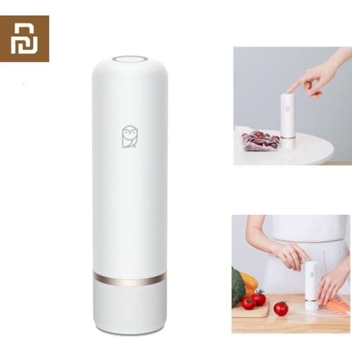 Original Youpin Miaomiaoce Mini Electric USB Air Vacuum Pump 2 Modes 3L/min Food Storage Suction Pump + 9 Compression Bags