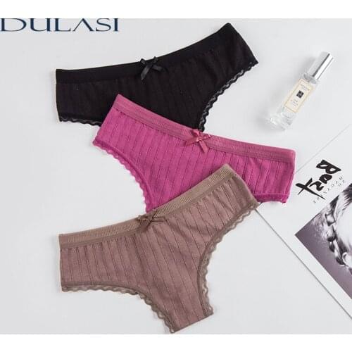 Cotton Panties For Women Sexy Lace Underwear Colorful Classic Low Rise Lingerie Comfortable Breathable Top Briefs New Recommend