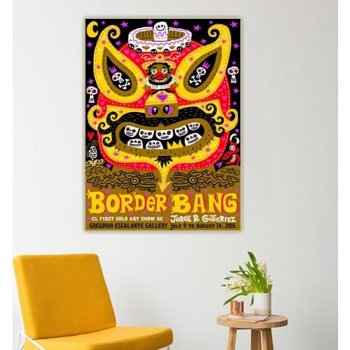 Jorge R. Gutierrez《Border Bang》Canvas Oil Painting Art Aesthetic Picture Poster Wall Hanging Decor Home Living Room Decoration