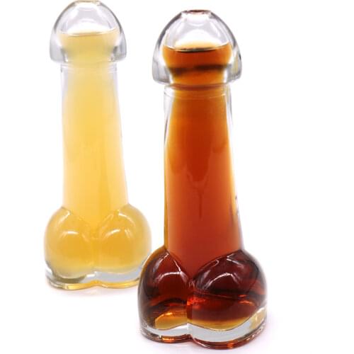 High Quality Creative Penis Shape Cocktail Glass Home Wine Beer Juice Drinking Glass Cup Night Party Bar Small Mouth Bottle Ware