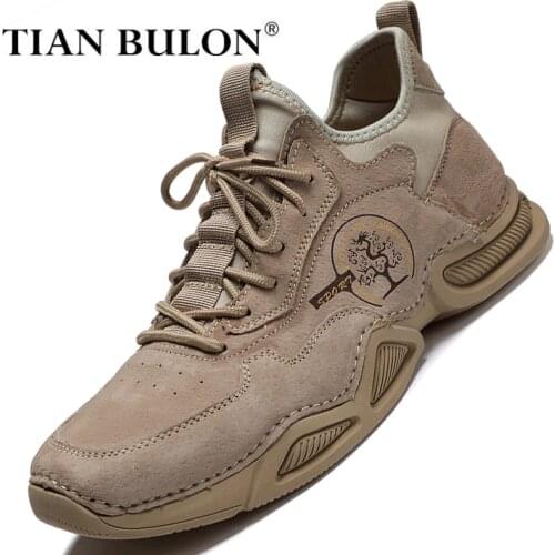 Genuine Leather Men Sneakers Trainers Breathable Men Casual Shoes Soft Anti-slip Outdoor Walking Shoes Tenis Zapatillas Hombre