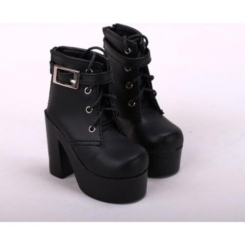 BJD doll shoes suitable for 1-3 1-4 size SD10/13 MSD girls' shoes and boots Simple high heels black doll accessories