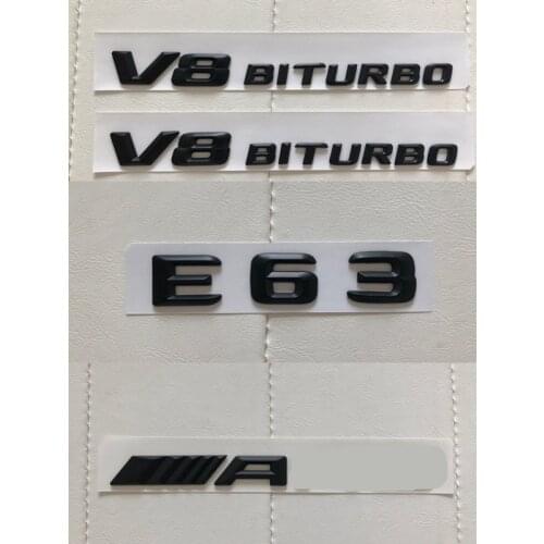 Matt Black E63 for AMG V8 BITURBO Sticker Emblem Badge Package for E63 AMG