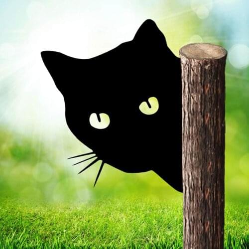 Metal Peeping cat orangutan Countryyard Decoration Iron Piece cat Head Decoration Hollow Piece Gardening Decoration