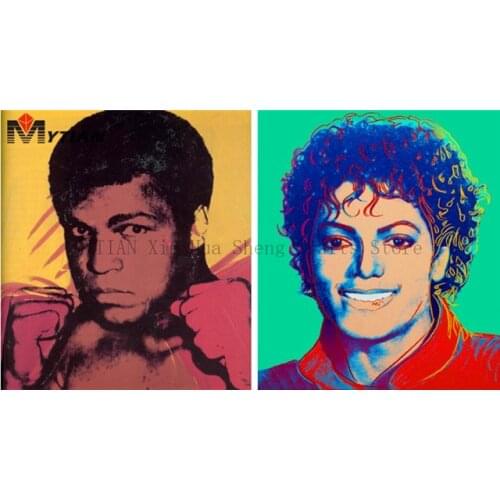 MYTIAN 5D DIY Diamond Painting Andy Warhol Painting Muhammad Ali And Michael Jackson Photo Custom Diamond Embroidery Full Drill