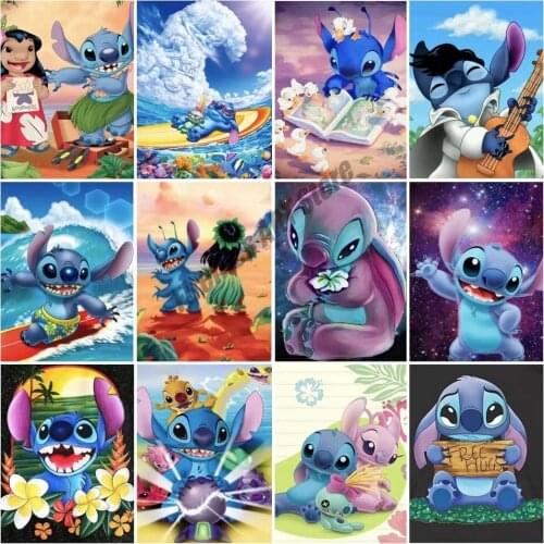 Disney Stitch Diamond Painting Lilo&Stitch Series Full Square/Round Diamond Mosaic Home Decor Cross Stitch Kits Childrens Gift