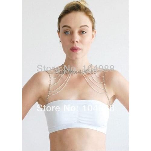 NEW STYLE BY-149 SILVER COLOUR METAL CHAIN JEWELRY DOUBLE SHOULDERS CHAINS JEWELRY Body Chains Jewelry