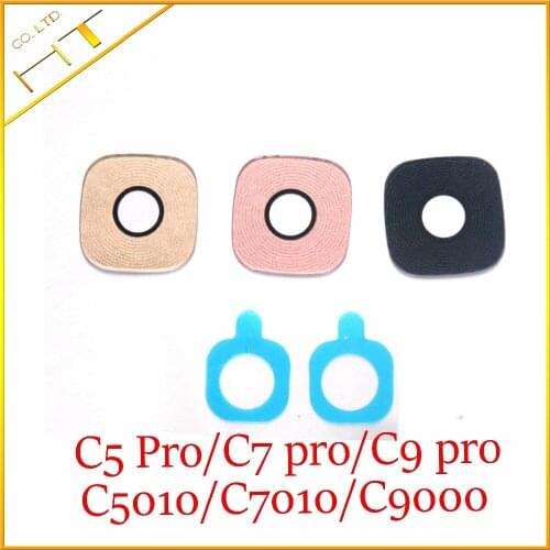 2x Glass material back rear camera lens with sticker for Samsung galaxy C5 pro/C7 pro/C9 pro C5010 C7010 C9000