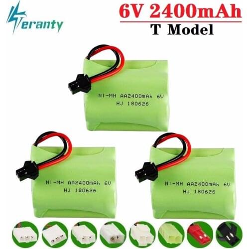 Upgrade 6v 2400mah NiMH Battery For Rc Toys Cars Tanks RC Robots Toys Guns RC Boats AA Ni-MH 6v Rechargeable Battery Pack 3Pcs