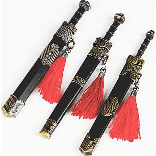 About 12cm 1:6 Ancient Weapon Qin King Sword Yue King Sword Ruyi Sword Alloy Sword 12-inch Action Figure Scene Weapon Decoration