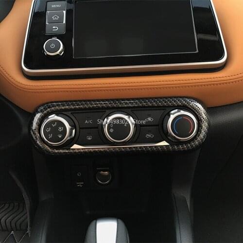 ABS Plastic Carbon fiber For Nissan Kicks 2016 2017 2018 car air conditioner Switch panel Cover Trim Car Accessories Styling