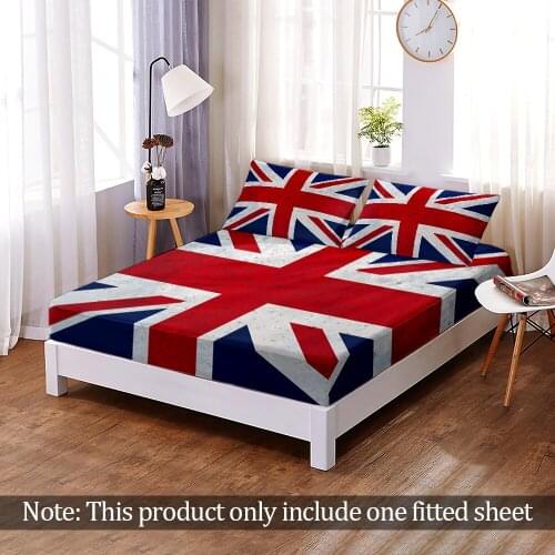 Customize 3D Print Modern National Flag Fitted Sheet Fashion Elastic Band Bed Sheet Bedroom Home Decor Adult Queen King Size