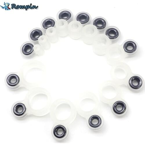 Rompin 14pcs/set Fishing Rod Wire Ring Ceramics Eye DIY Fish Line Guide Silicone Ring Different Size 1-14# Silicone Frame