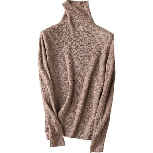 Turtleneck Sweaters Pure Wool Women 2021 New Style Pullovers Merino Wool Cashmere Sweater For Women Upscale Atmosphere Knit Warm