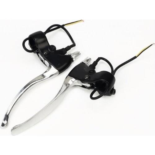 1 Pair E-bike Brake Levers With Cut Off Power Switch For E-scooter Electric Bicycle Aluminum 180mm Brake Lever Cycling Parts