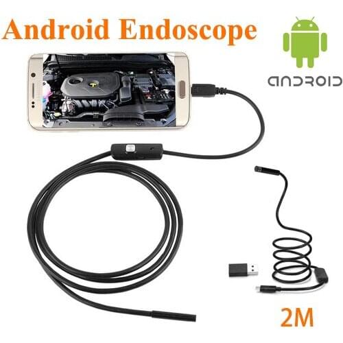 VSDTK Waterproof 67 Mini Camera Android USB Endoscope 7mm Length 2m Soft Cable Pipe Snake Endoscope Car Inspection Tool