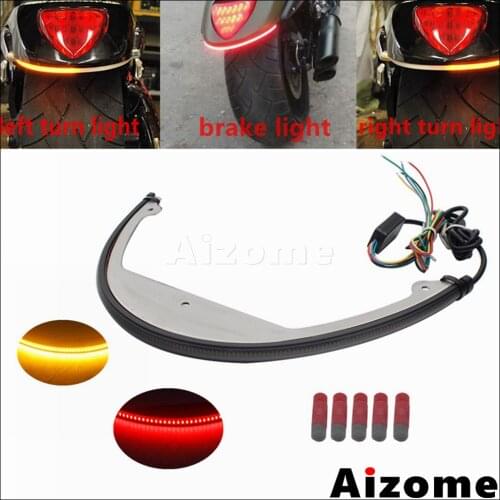Waterproof LED Fender Light Bar Kit Water Flowing Turn Signal Lights Brake Rear Tail Light For Suzuki Boulevard M109R M90 06-Up