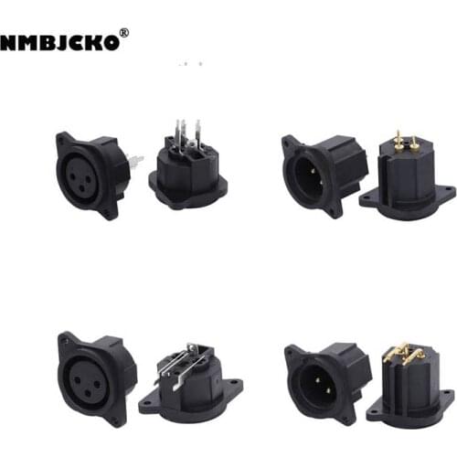 High quality A283284 MODEL 200pcs/lot XLR 3P Female male PC Chassis Panel Mount Socket xlr female male connector with plastic
