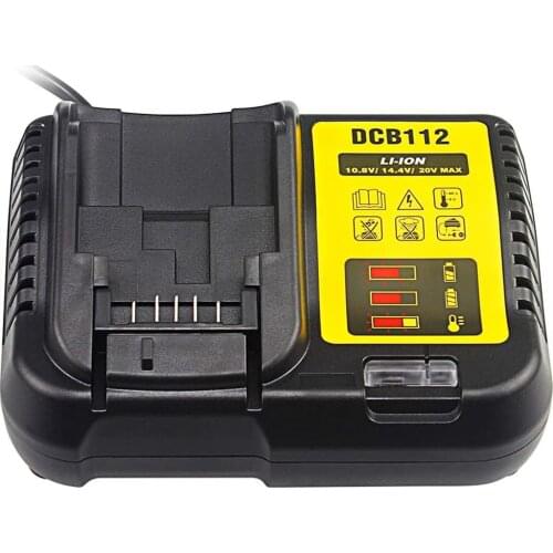 Replacement 3A DCB112 Charger Compatible for Dewalt 10.8V 14.4V 18V 20V Li-Ion DCB120 DCB127 DCB206 DCB205 DCB201 Battery