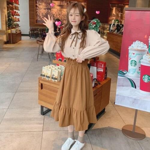 Woman Skirts Womens Spring Clothing Bow High Waist Skirt Mujer Faldas Saias Mulher