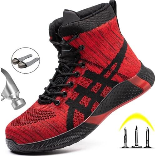 Winter Safety Shoes Mens Boots Steel Toe Puncture-Proof Work Boots Lightweight Working Shoes Indestructible Shoes Winter Boots