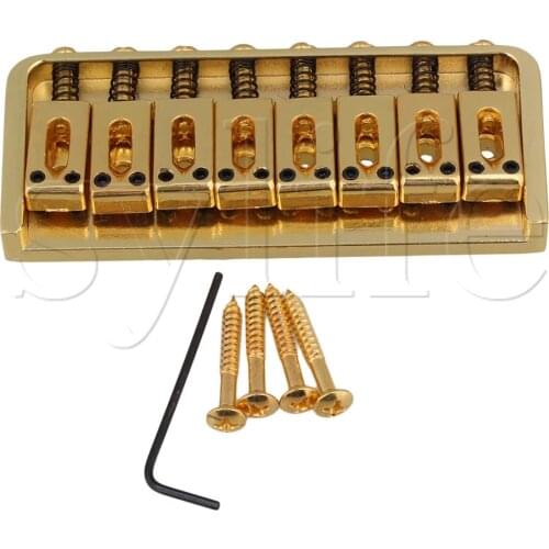 Golden 8 String Fixed Bridge Replacement for Electric Guitar with Screw