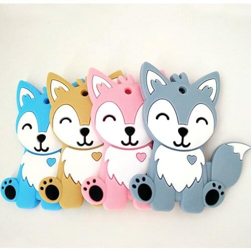 Food Grade Silicone Teethers DIY Animal Zebra Baby Ring Teether Infant Baby Silicone Chew Charms Kids Teething Gift Toddler Toys