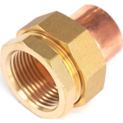 1" BSP Brass Female-28/28.6mm I.D Copper Socket End Feed Union Pipe Adapter Air Conditioner Refrigerator Chiller Plant