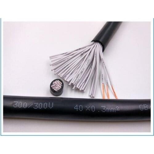 1M PVC Copper 0.5 square 40 core soft RVV Signal Wire OD 16.5MM Oxygen free copper core 300/500V cable