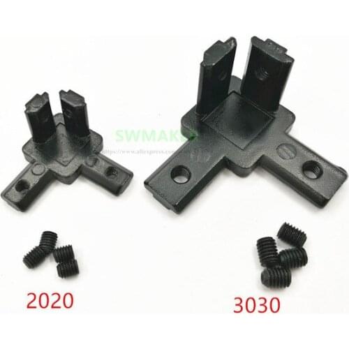 1pcs Black 3030 European standard T Slot Aluminum Profile three-dimensional right-angle inside connector T/ Alu-profile