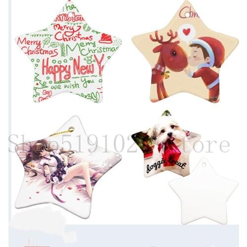 15pcs/lot Sublimation Blanks Christmas Decoration Ceramic Pendant for Sublimation INk Transfer Printing Heat Press DIY