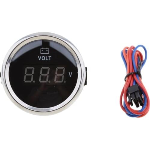 2inch 52mm Marine Red Digital LED Electronic 8-32V Volt Meters Gauge