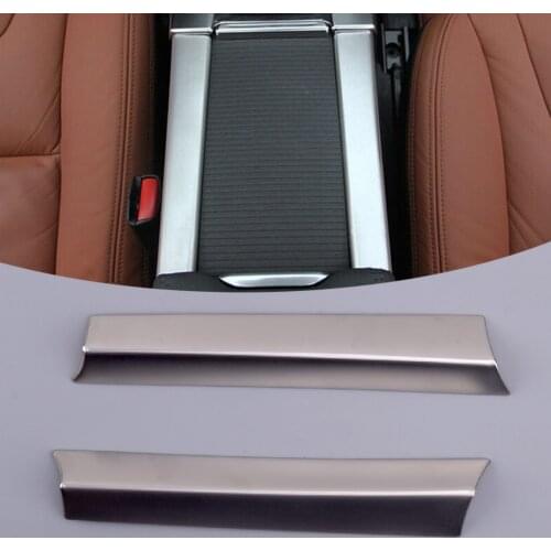 2Pcs Silver Stainless Steel Console Water Cup Holder Panel Cover Trim Fit for Volvo XC60 V60 S60 2011 2012 2013 2014 2015 2016