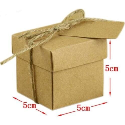 200pcs Thickened Kraft Paper Small Gift Packaging Box Natural Brown Cardboard Jewelry Box Blank Kraft Paper Box NO406