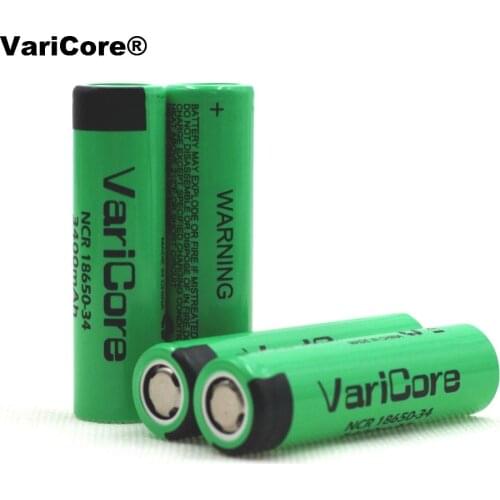 4PCS/lot VariCore Original New 18650 3400mAh lithium Rechargeable battery NCR18650-34 for Flashlight/Laptop batteries