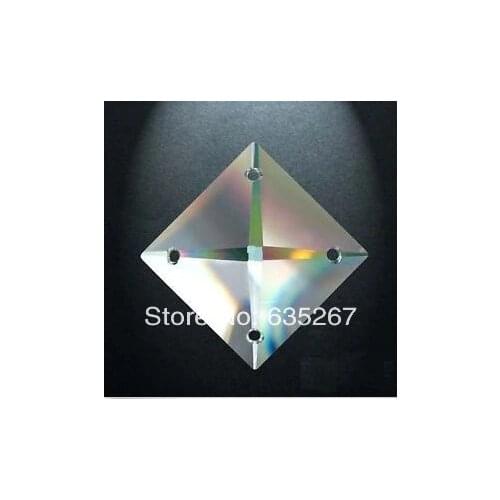 480PCS/lot ,22MM SQUARE glass beads in 4 holes FREESHIPPING, CRYSTAL PRISM OF CHANDELIER