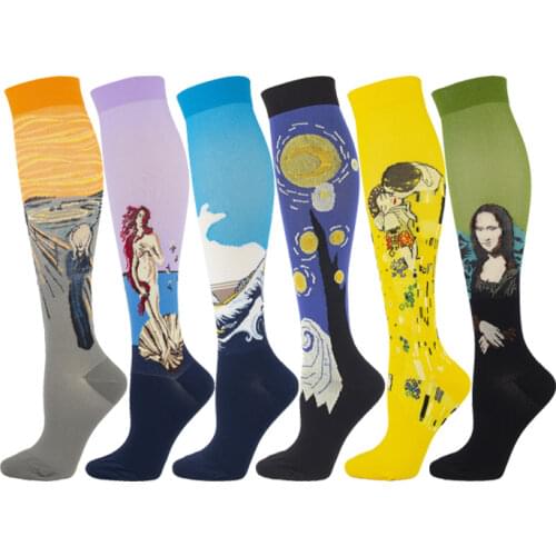 Hot Sale Men and Women Compression Socks Unisex Outdoor Knee High Compression Socks Running Cycling Long Pressure Stockings