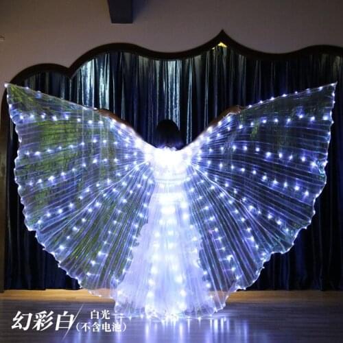 Large Colored Belly Dance LED Wings Butterfly Dancer Costume for Women Glowing Oriental Indian Bellydance Dancing Accessory Lite
