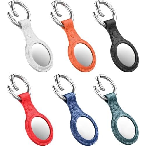 For Apple Airtag Case Leather Luxury Protective Cover For Airtags Hanging Buckle Anti-lost Protective Cover Multi-purpos