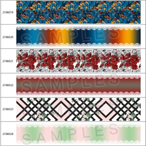 Floral lace edge printing design 50 yards grosgrain ribbon hair ornament bow