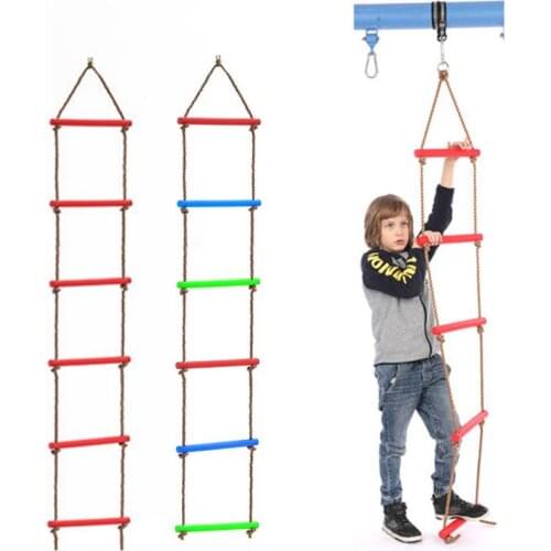 Wooden Rungs PE Rope Ladder Kids Sport Rope Swing Safe Fitness Equipment Child Climbing Indoor Outdoor Garden Toy