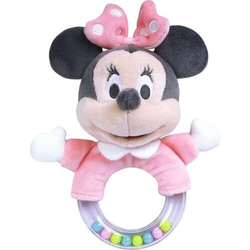 Disney Baby Soothing Toys Early Education Puzzle Rubber Ring Rattle Baby Soothing Hand Grab Gift Mickey Friend for Boy Girl Gift