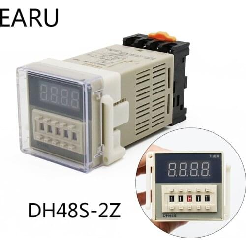 DH48S-2Z DH48S 0.01s-99H99M 110V 220V 12V 24V Digital Programmable Time Relay Switch Timer On Delay 8 Pins SPDT 2 Group Contacts