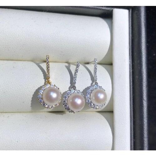 DIY Mounts 925 Sterling Silver Earrings Findings Settings Base Mountings Parts for Coral Pearls Agate Crystal Stones Jade