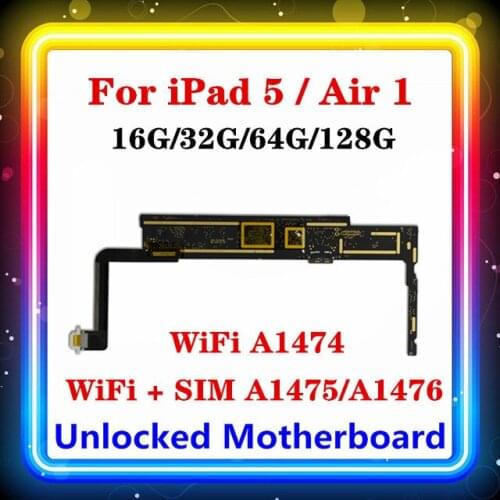 For Ipad 5 Motherboard Wifi Version A1474 For Ipad Air 1 Motherboard With Wifi + SIM Support A1475/A1476