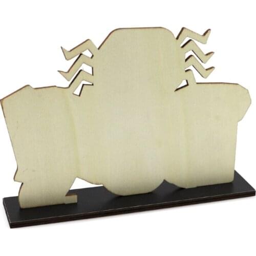 F2TE Halloween EEK Spider Wooden Desktop Ornaments Creative Decor for Home Indoor Festival Party Desktop Decoration Art Craft