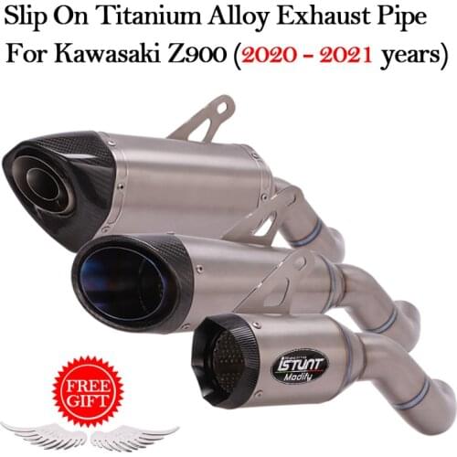 Slip On Motorcycle Titanium Alloy Exhaust Modified Mid Link Pipe DB Killer Escape Muffler For Kawasaki Z900 A2 Z900E 2020 - 2021
