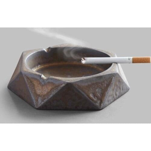 Ceramic Ashtray Creative Stoneware Anti-fly Ash Office Tea Table Retro Decoration Household Tea Set Tea Ceremony